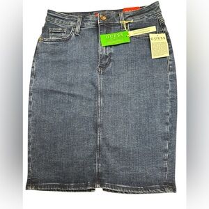 Guess 5 Pocket Denim Pencil Skirt Calypso Wash 6/28 NWT
